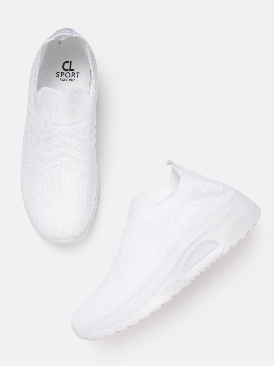 Carlton London sports Women White Woven Design Slip-On Sneakers Price in India