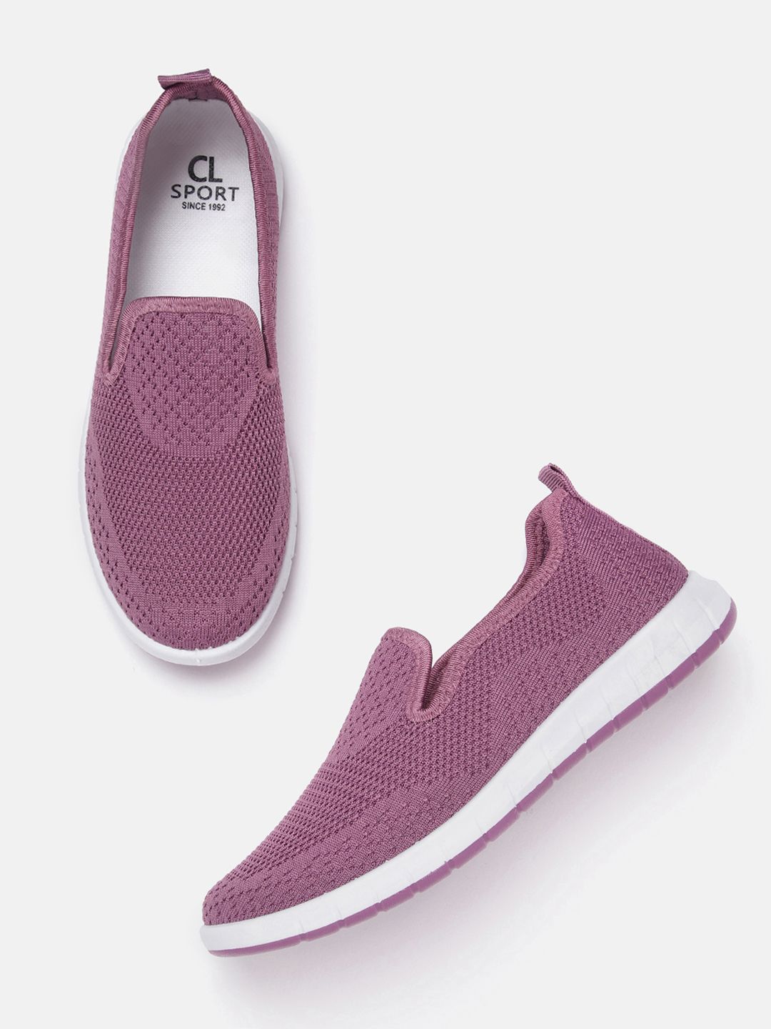 Carlton London sports Women Purple Woven Design Slip-On Sneakers Price in India