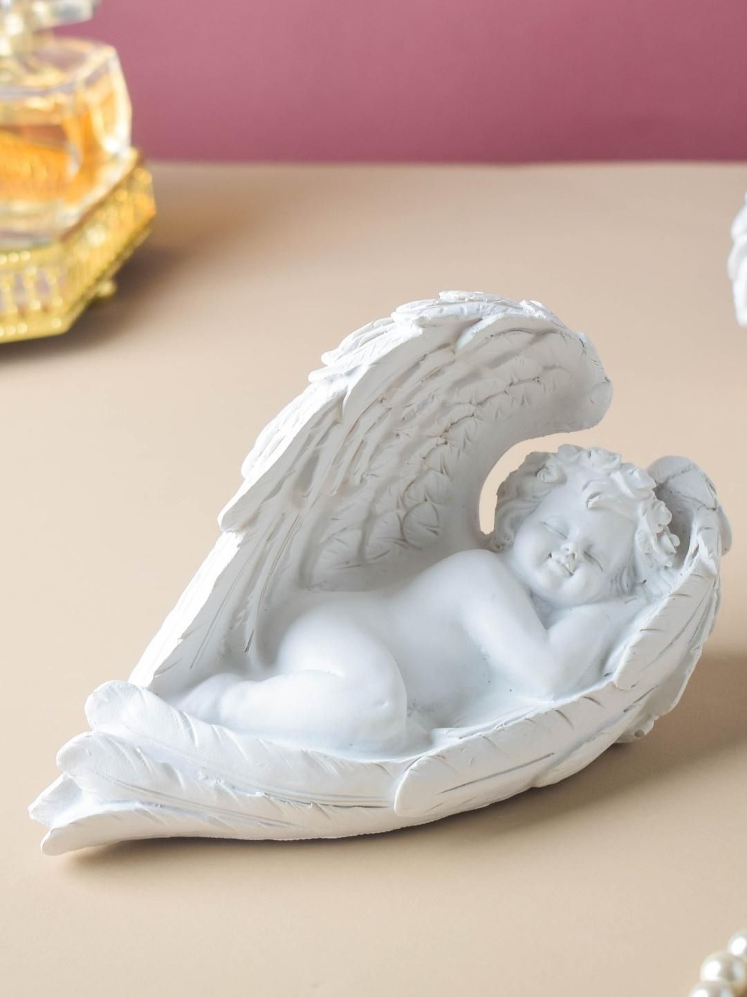 Nestasia White Sleeping Angel Showpiece Price in India