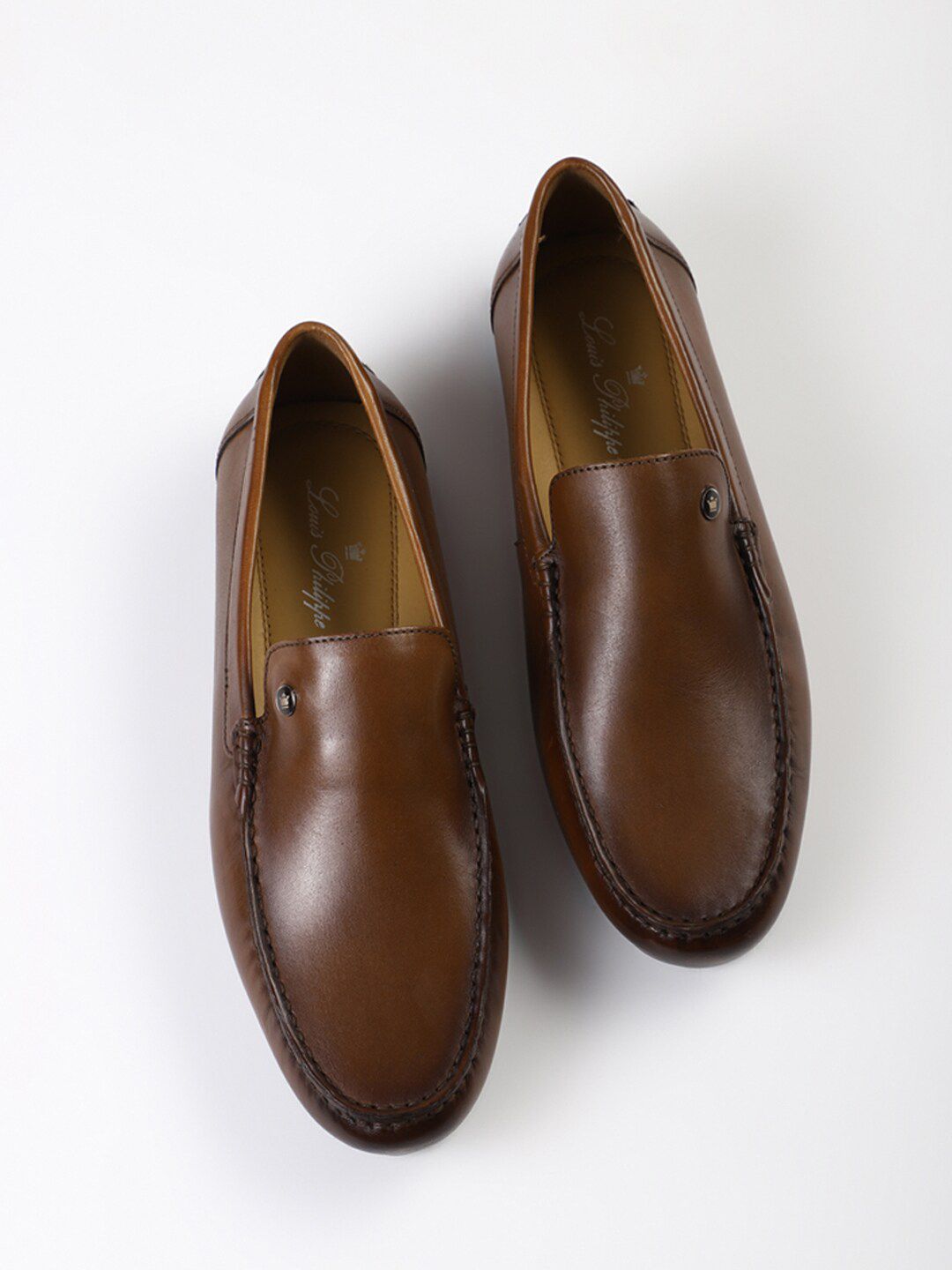 Louis Philippe Men Brown Solid Loafers Formal Shoes