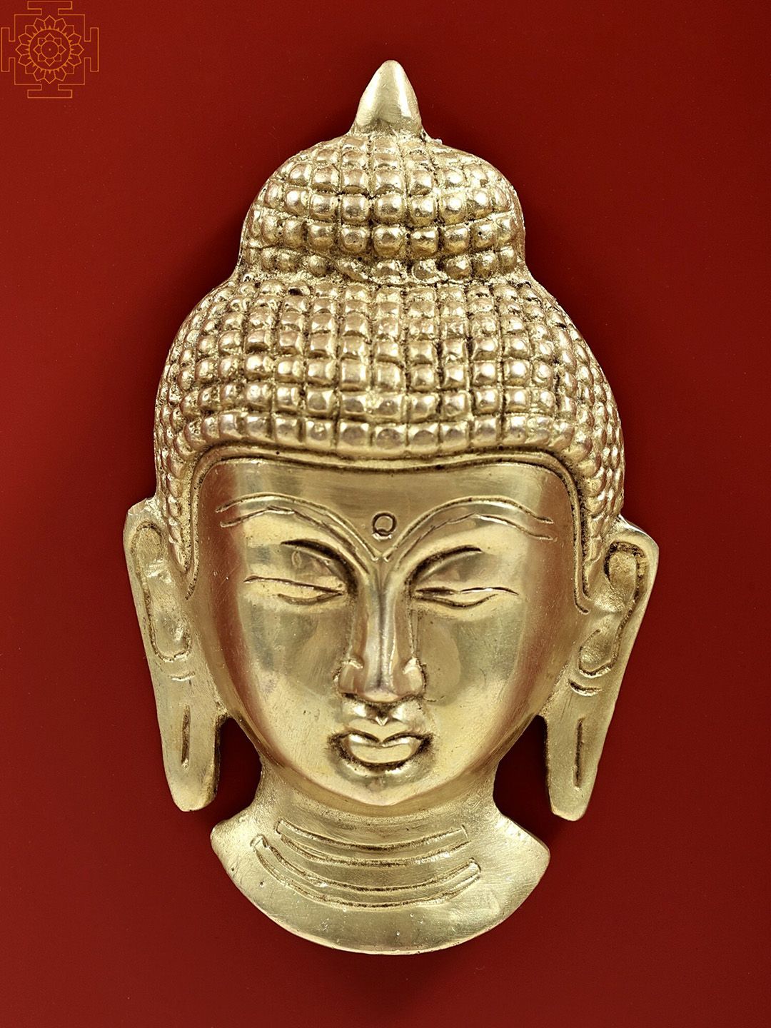 Exotic India Gold-Toned Buddha Head Wall Hanging Mask Price in India