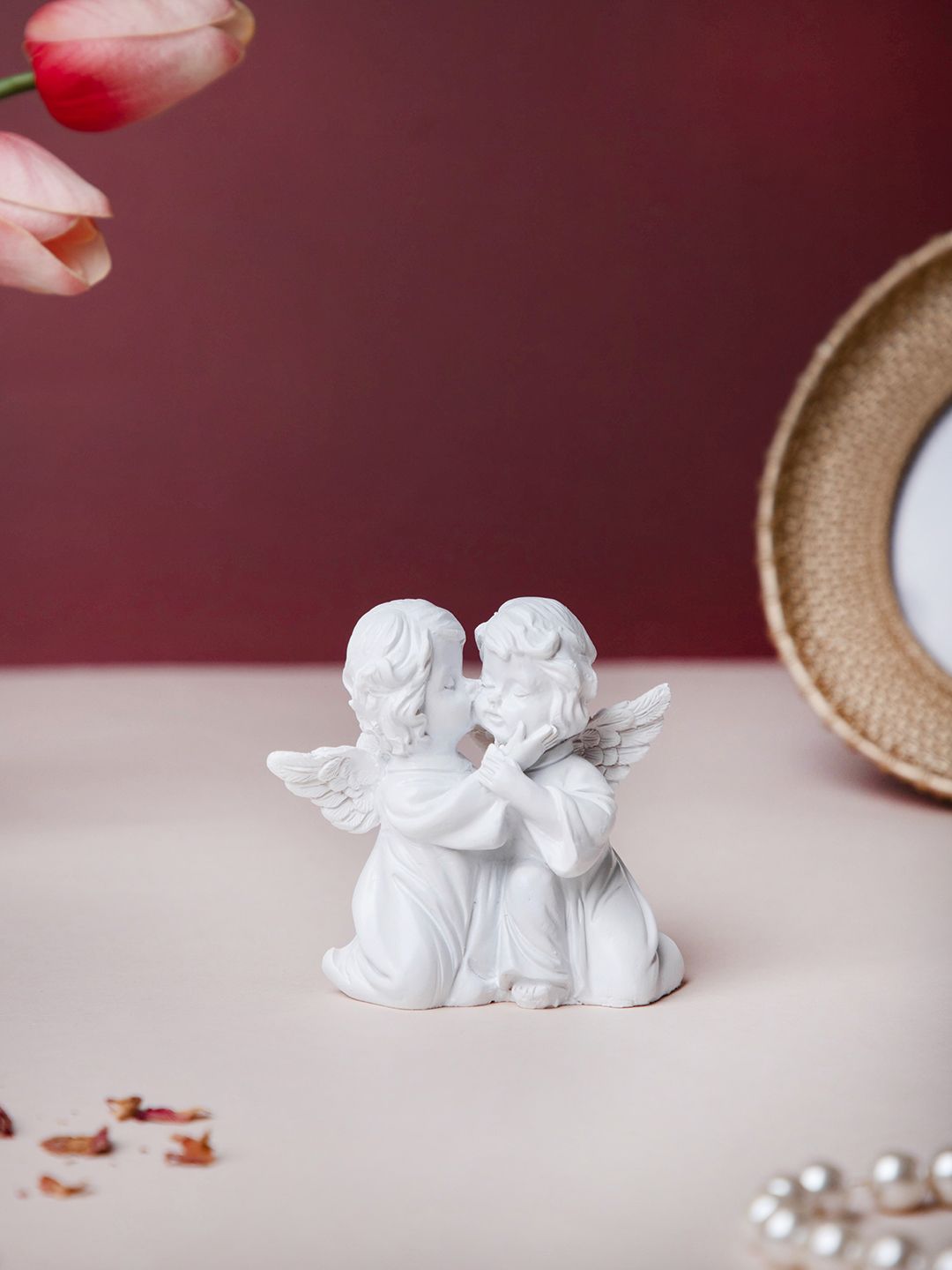 Buy Nestasia Little Sleeping Angel White Resin Matte Living Room