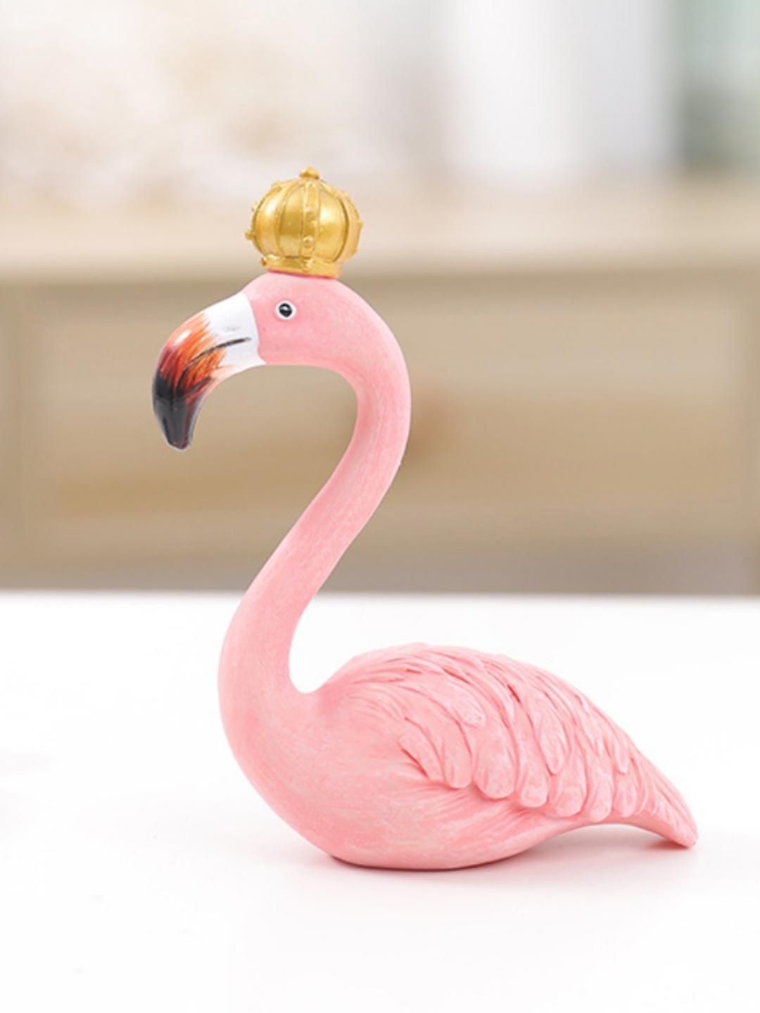 Nestasia Pink & Gold Textured Queen Flamingo Showpiece Price in India