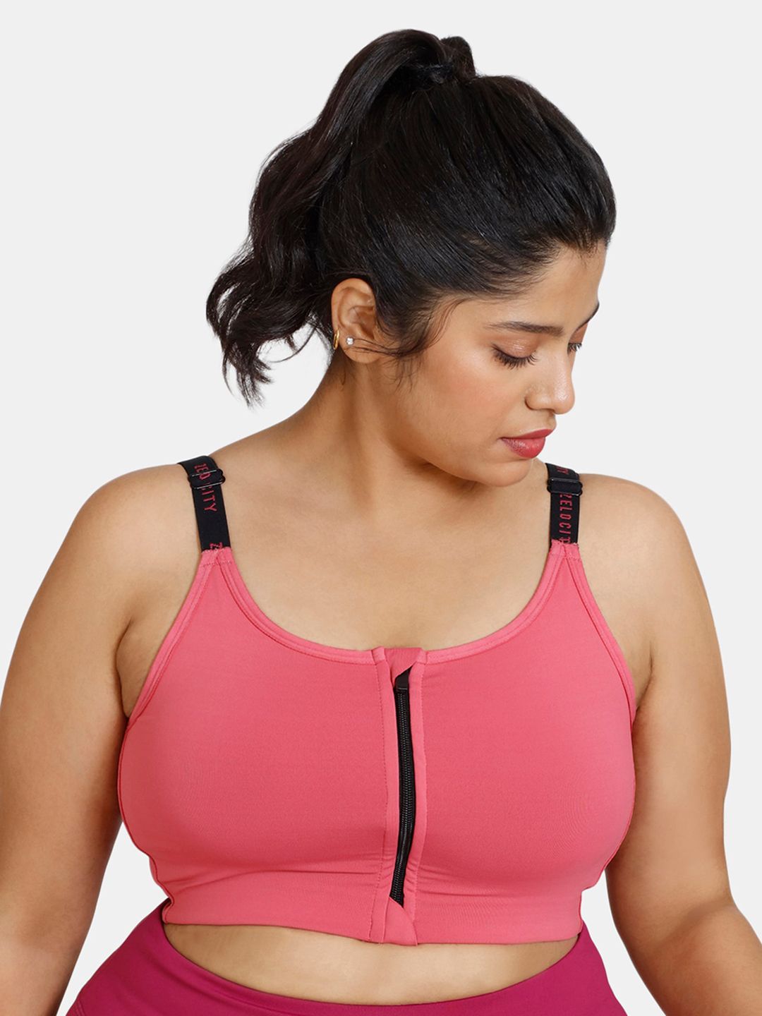 Zelocity by Zivame Pink & Black Workout Bra ZC40PQFASHAPINK-Pink Price in India