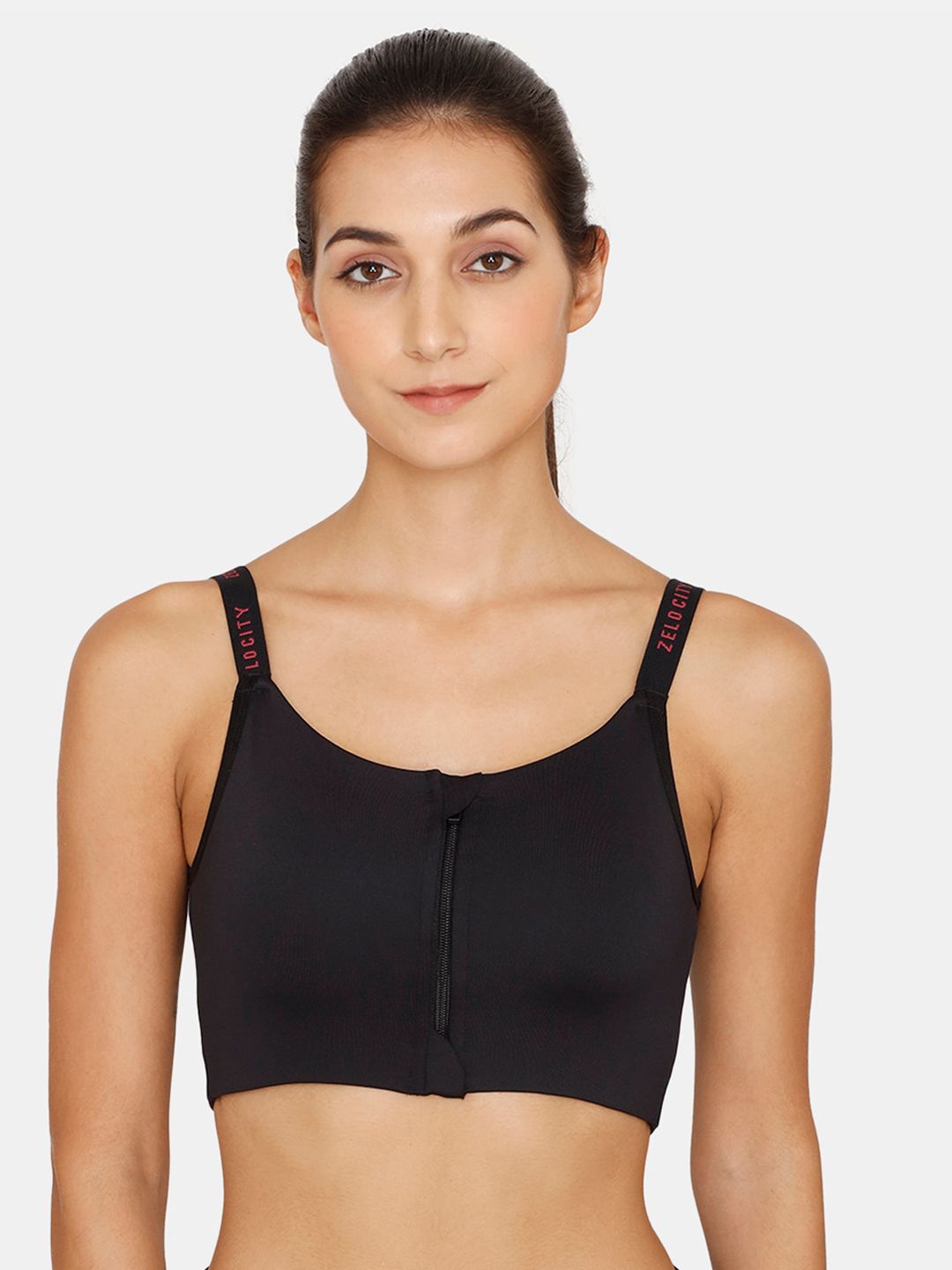 Zelocity by Zivame Women Black Solid Removable Padded Non Wired Workout  Bra Price in India
