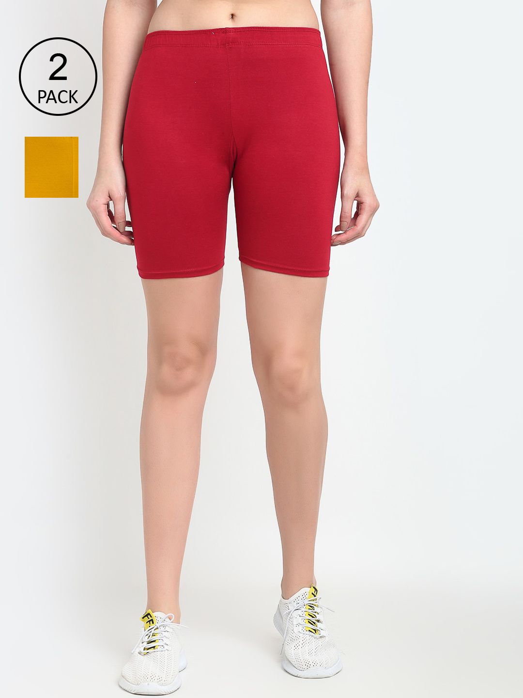 GRACIT Women Maroon Solid Cycling Sports Shorts Price in India