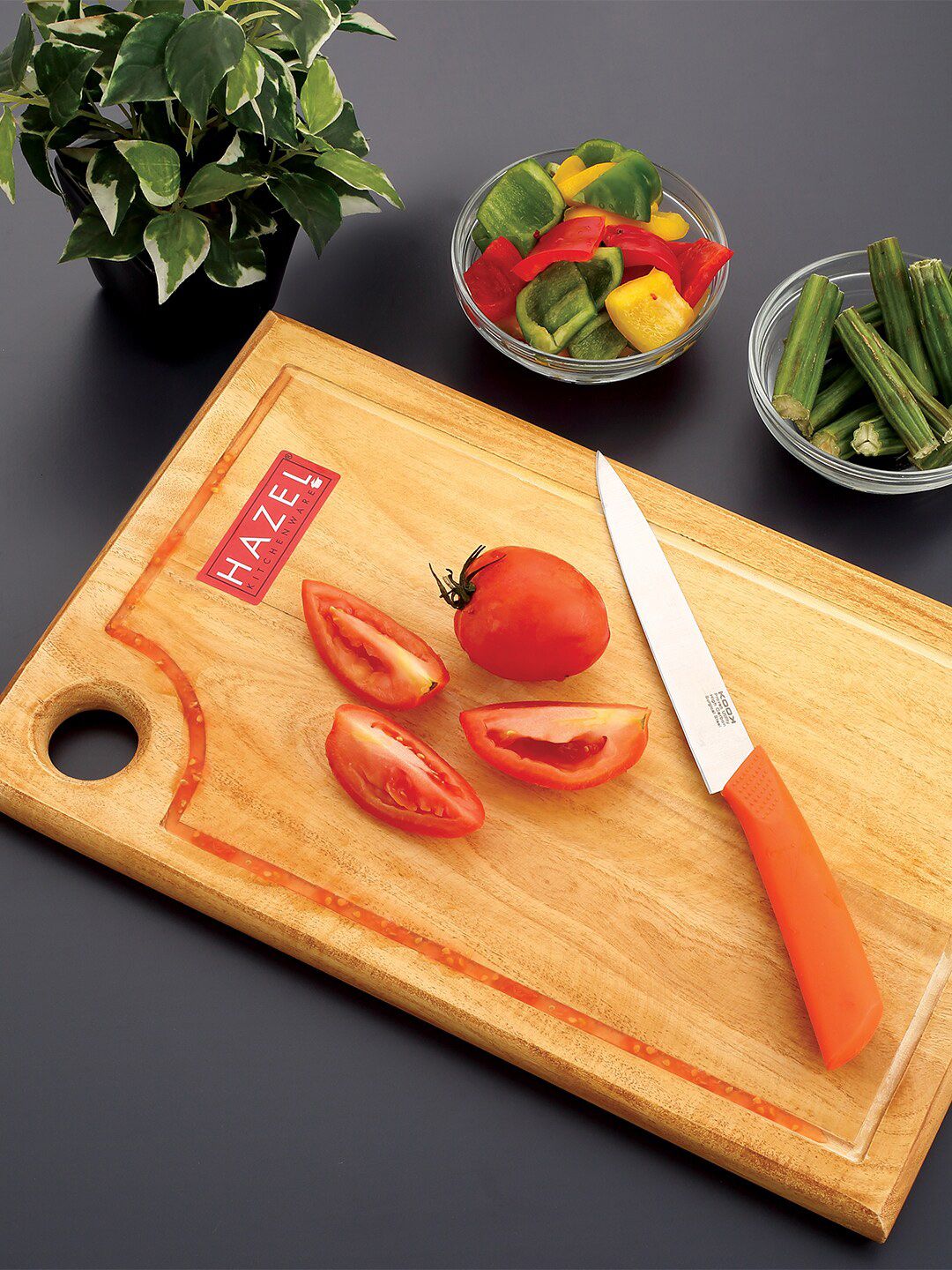 HAZEL Beige Colored Solid Neem Wood Chopping Board Price in India