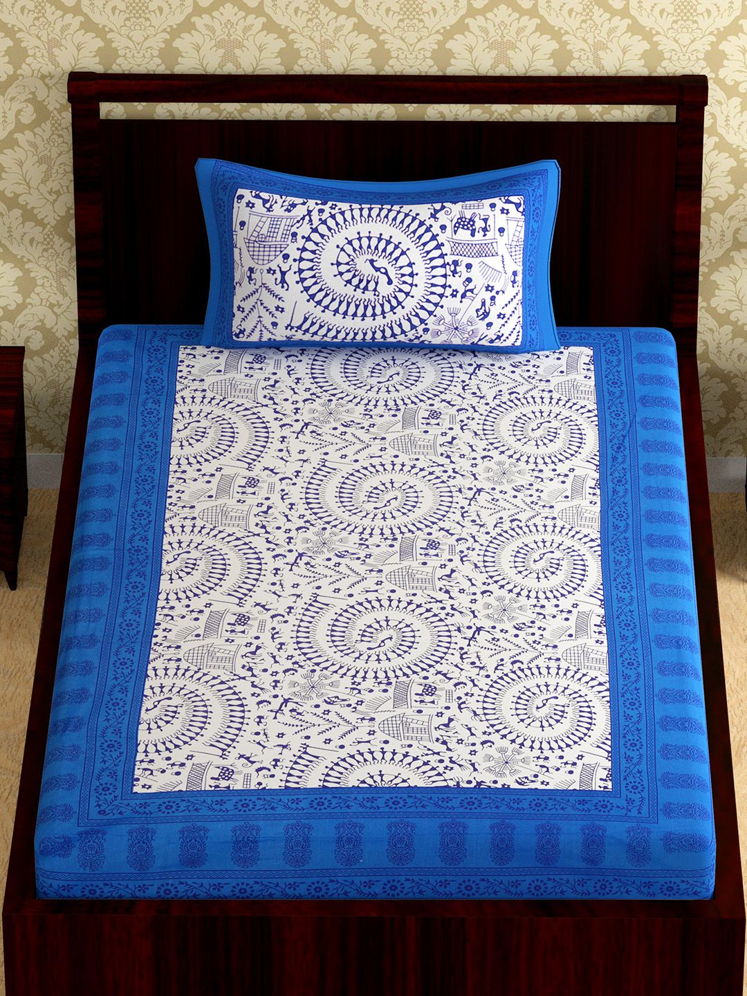 Urban Magic Unisex Blue Bedsheets Price in India