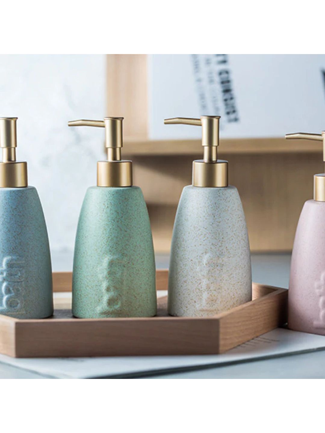 FabSeasons Pink Solid Ceramic Soap Dispenser