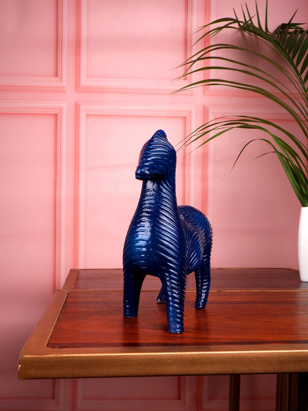 THE WHITE INK DECOR Navy Blue Solid Zebra figurine Price in India