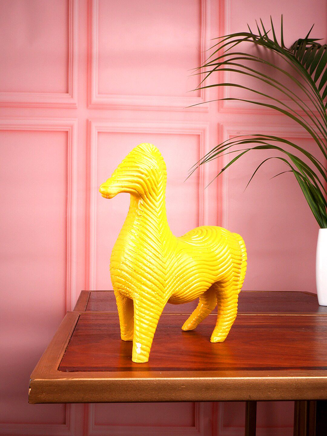 THE WHITE INK DECOR Yellow Zebra Figurine Showpiece Price in India