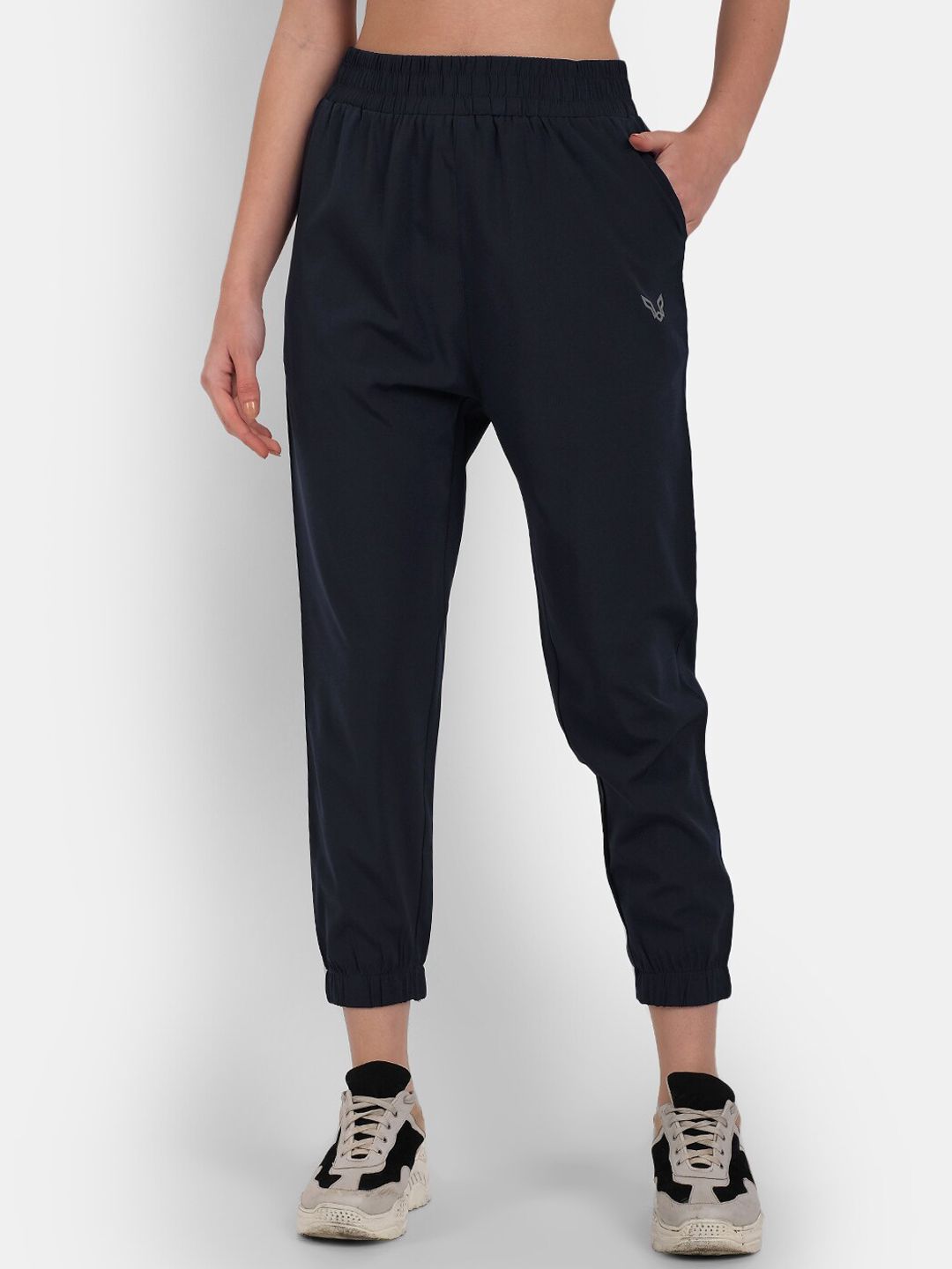 MKKO Women Black Solid Regular Fit Jogger Track Pants Price in India