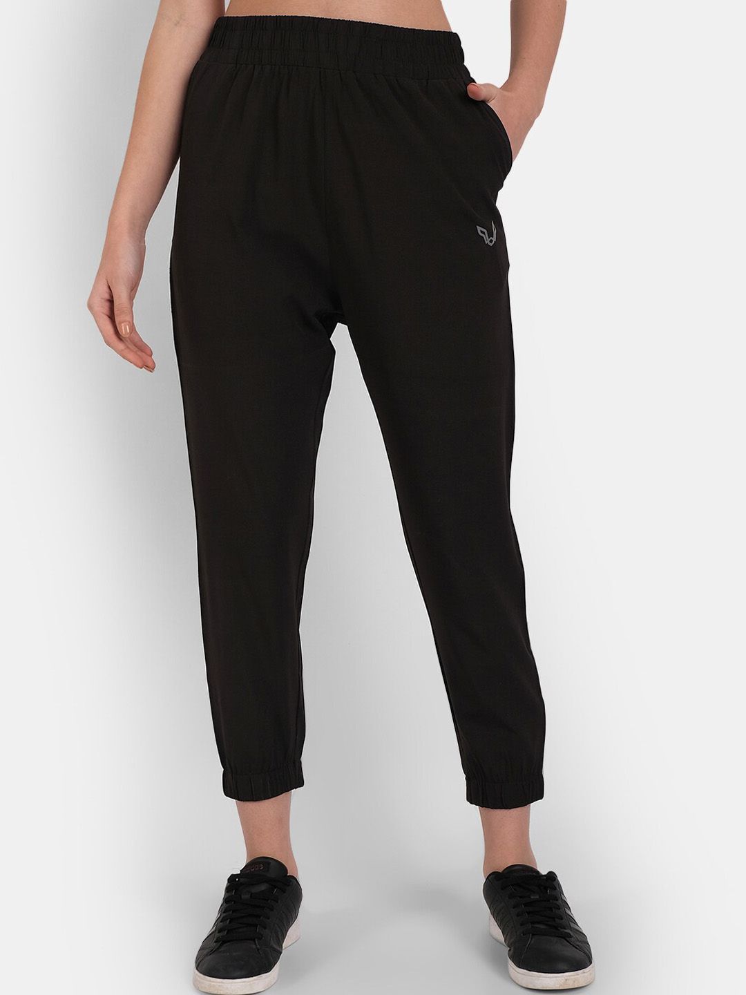 MKKO Women Black Solid Slim Fit Joggers Price in India