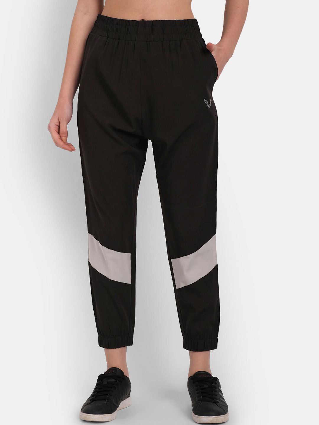 MKKO Women Black Solid Slim-Fit Sports Track Pant Price in India