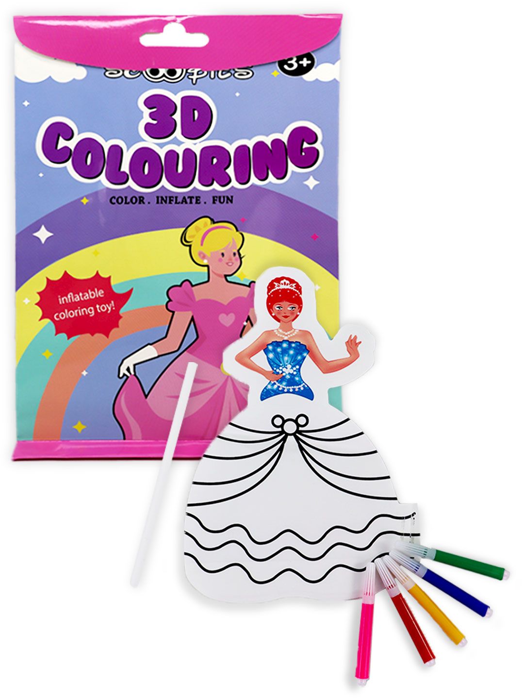 SCOOBIES Kids Multi-Coloured 3D Colouring Toys