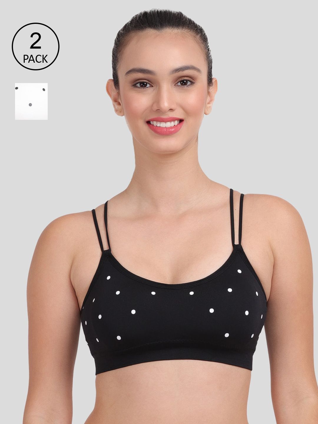 Amour Secret 2 White & Black  Workout Bra S414B_Blk Price in India