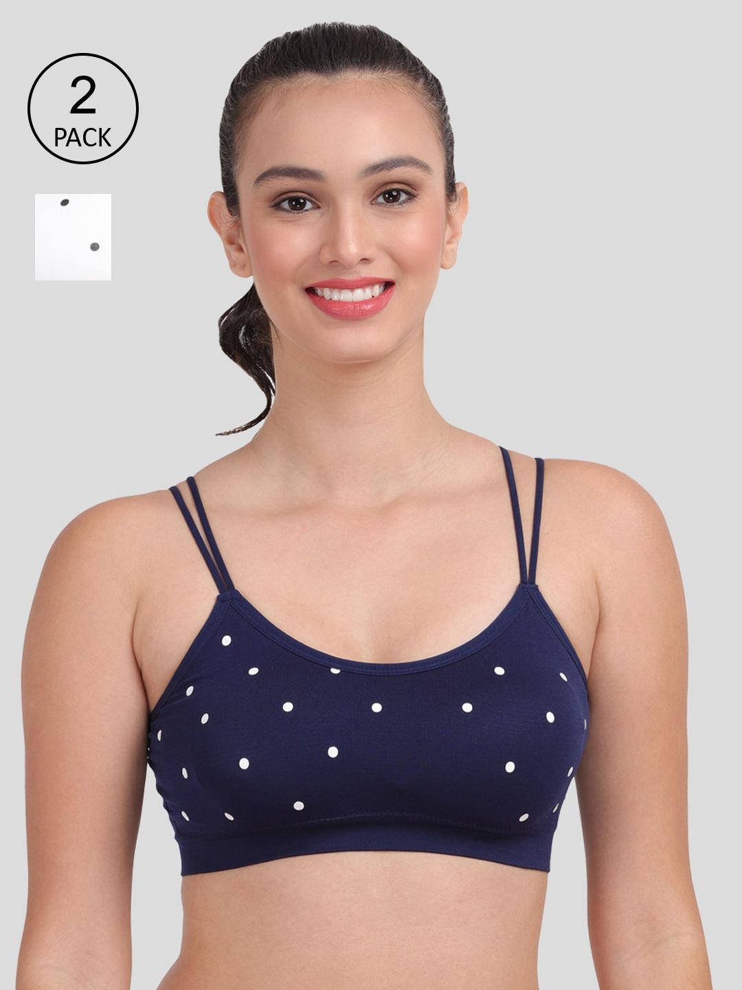 Amour Secret Pack Of 2 White & Blue Lightly Padded & Non-Wired Seamless Bra-S414B_Blu_Wht Price in India