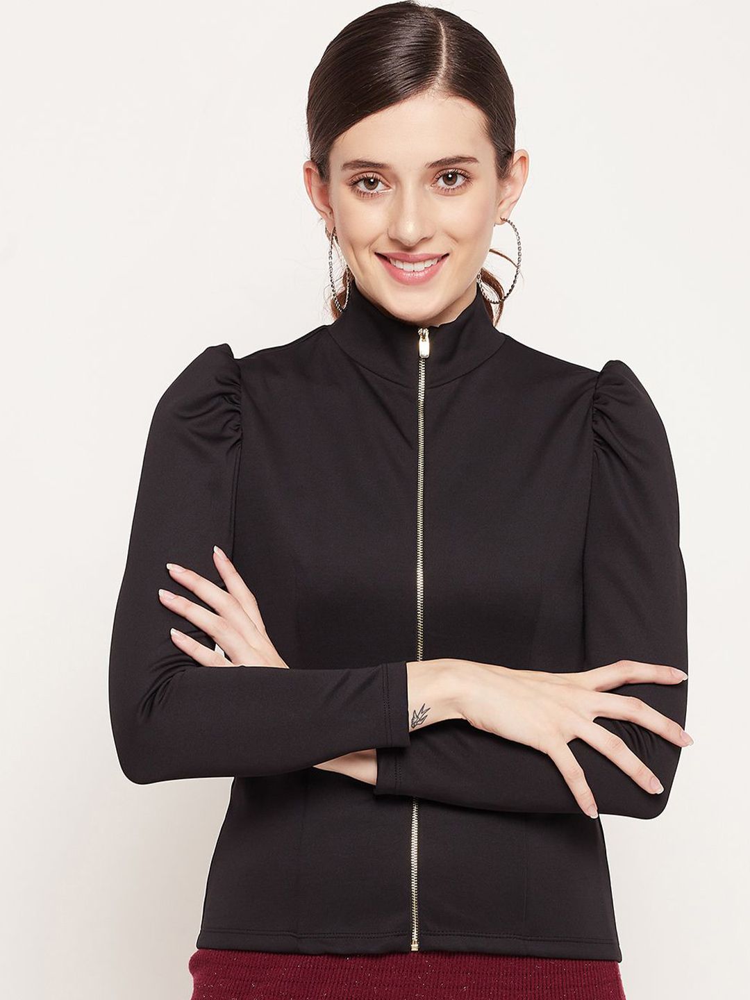 Madame Women Black Scuba Top Price in India