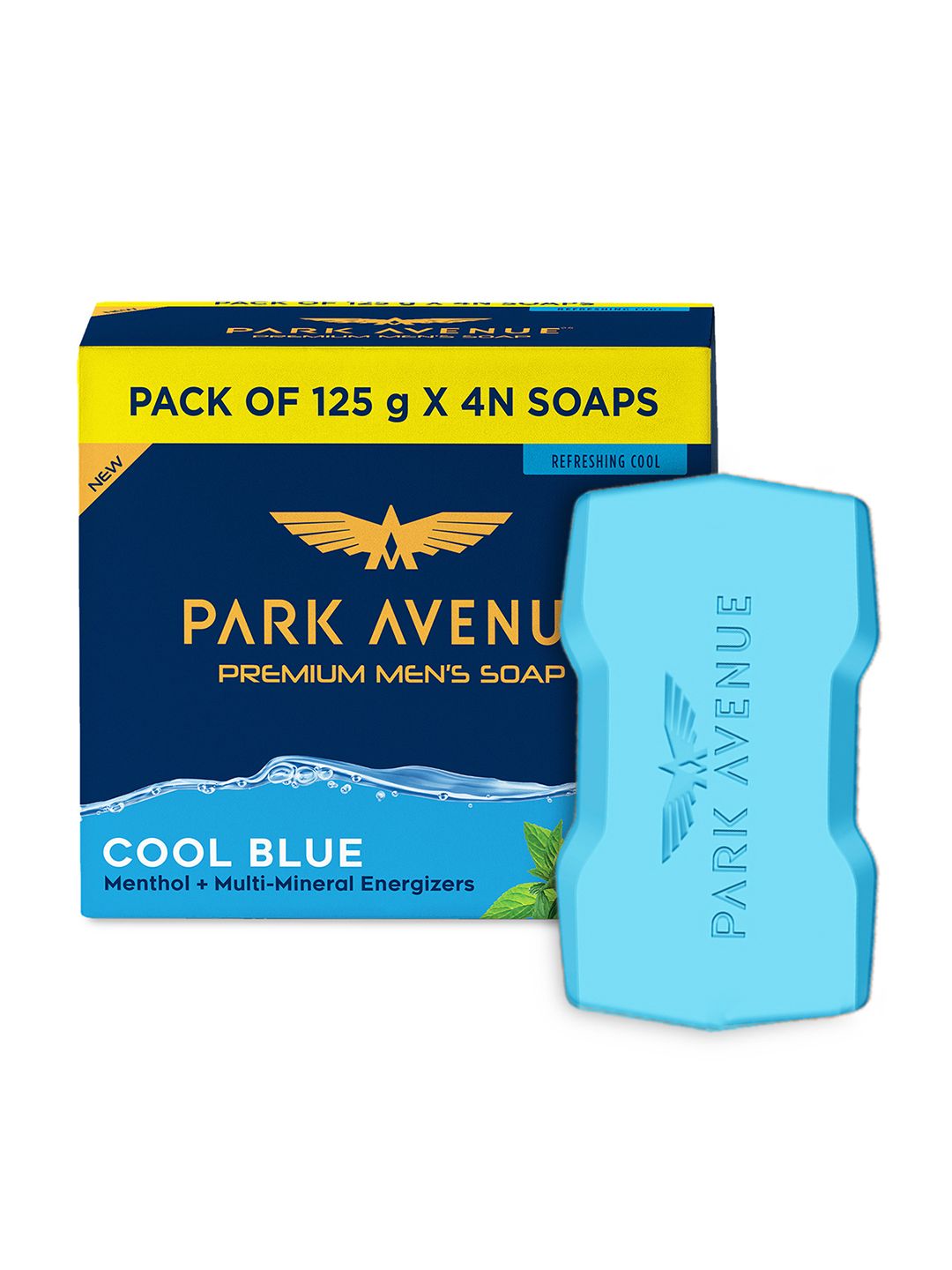 Park Avenue Set of 4 Cool Blue Soaps with Menthol & Multi-Mineral Energizers - 125g each