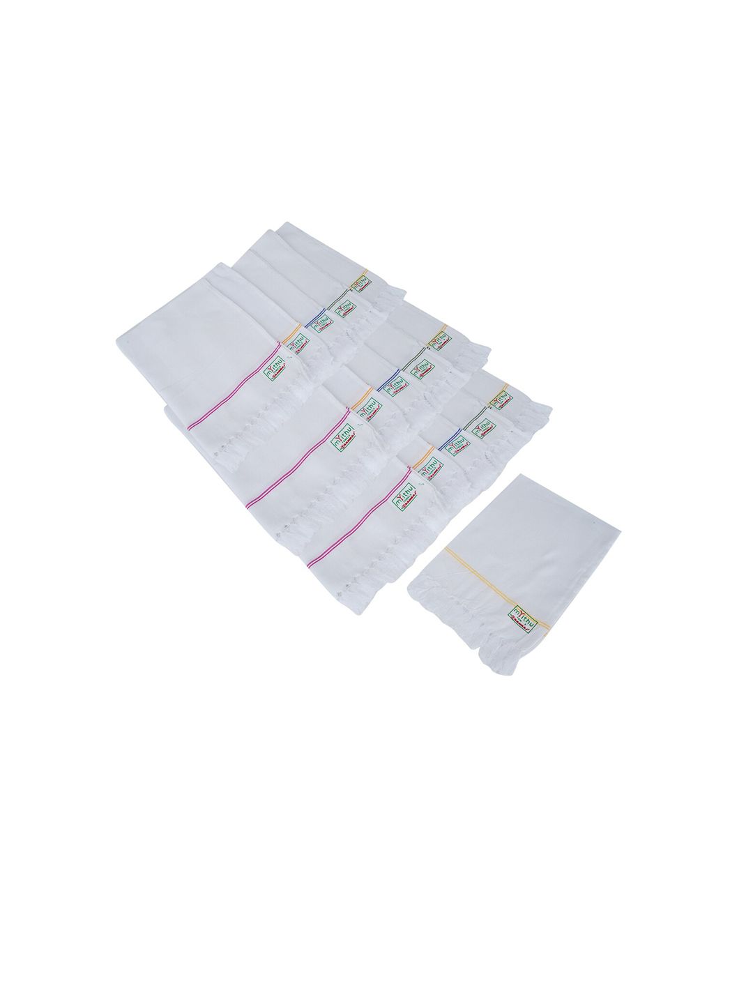 Ramraj Pack Of 16 White Solid 110 GSM Pure Cotton Hand Towels Price in India