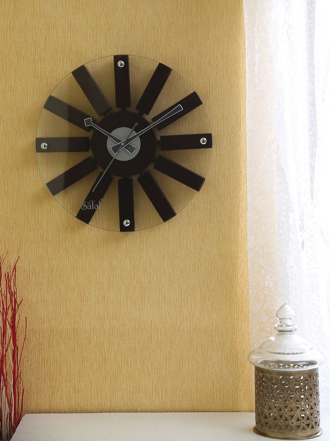Safal Brown Dial 31 cm Wooden Analogue Wall Clock Price in India