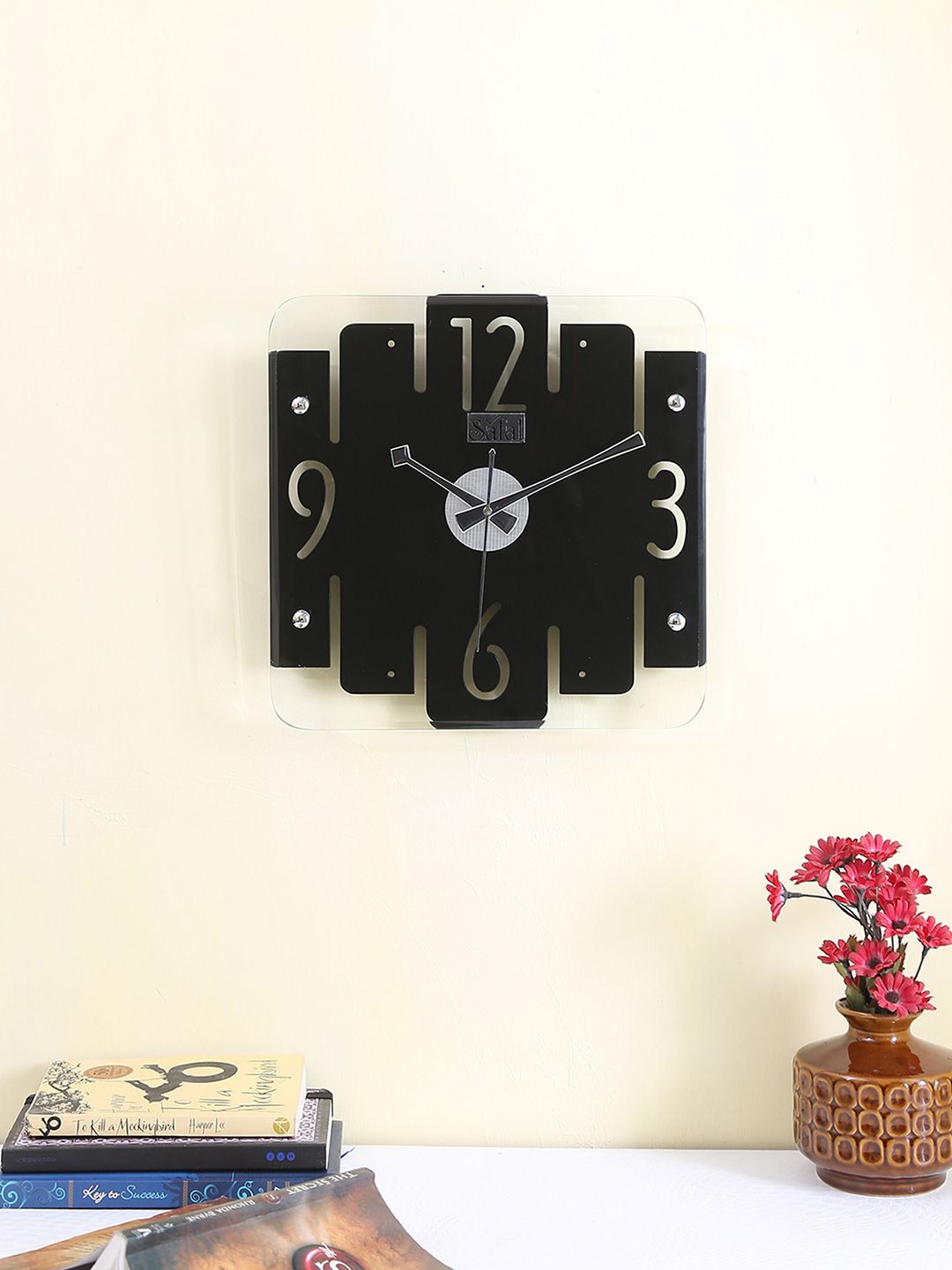 Safal Black Dial Wooden 30 x 30 cm Analogue Wall Clock Price in India