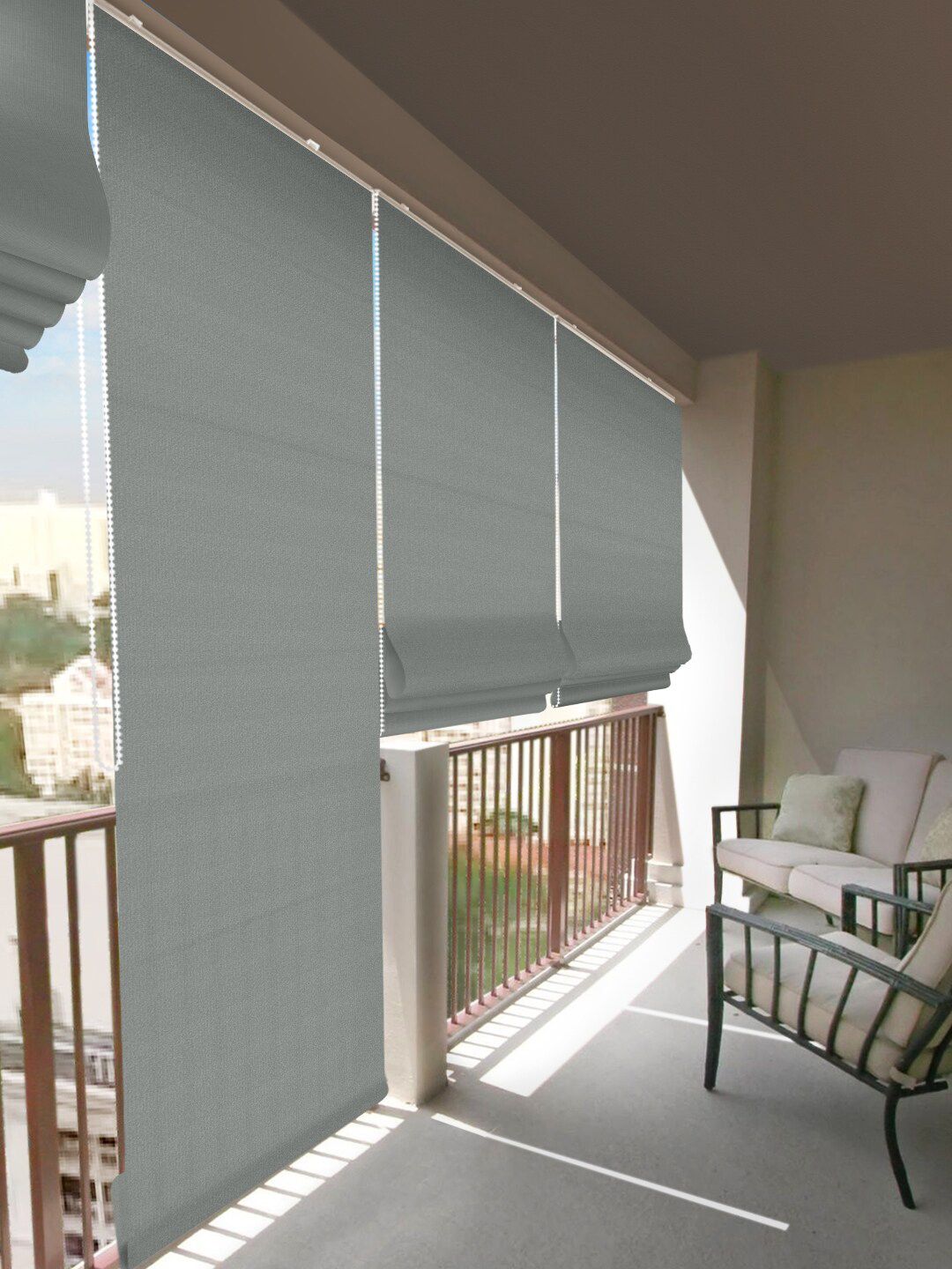 Hippo Grey Room Darkening Long Door  Waterproof Blinds Price in India