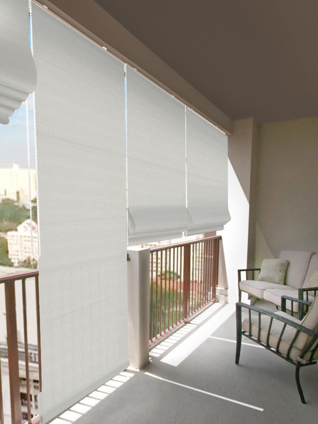 Hippo White & White Room Darkening Long Door Waterproof  Blinds Price in India