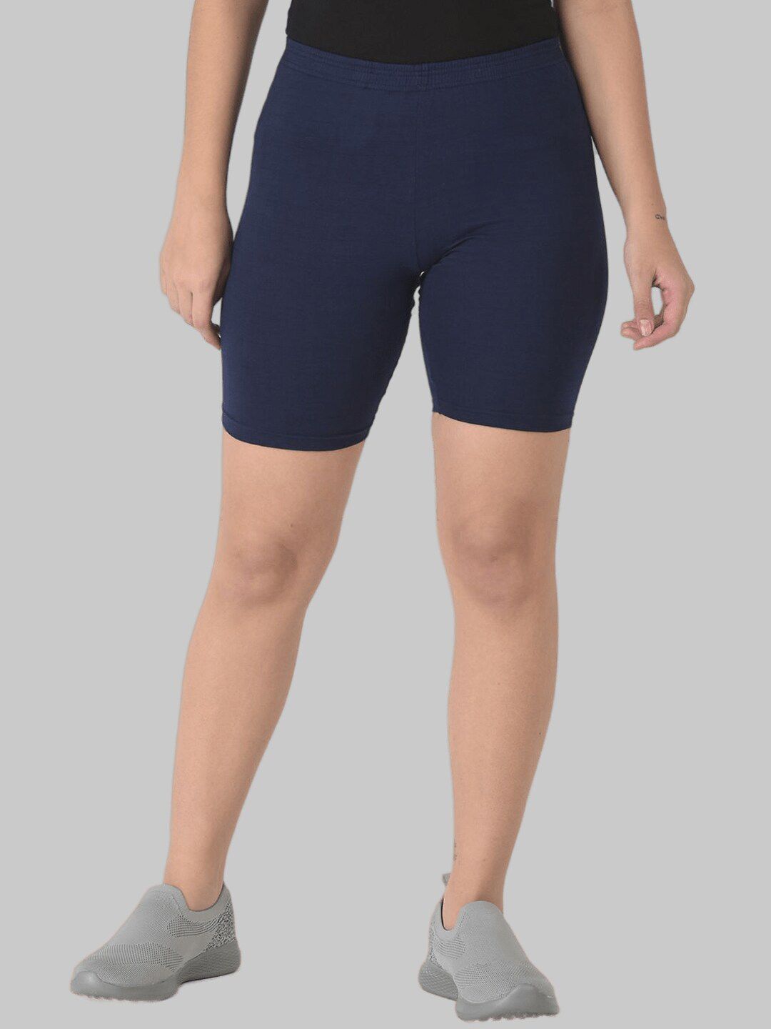 Dollar Missy Women Navy Blue Skinny Fit Cycling Sports Shorts Price in India