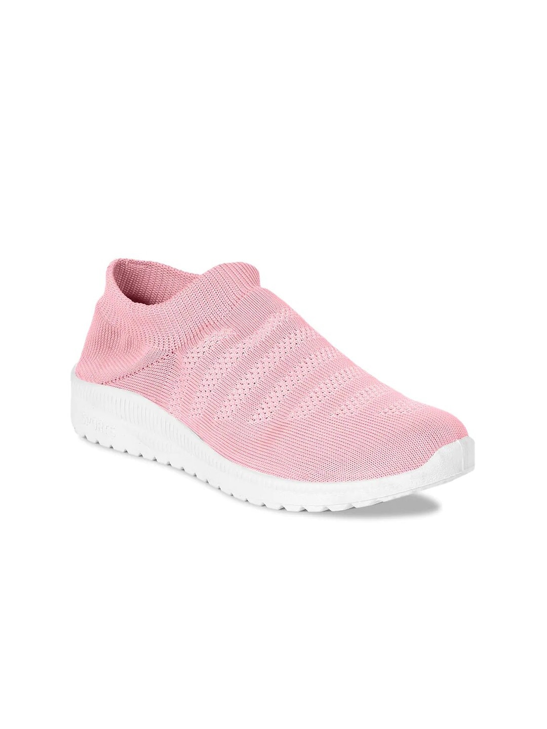 ZAPATOZ Women Pink Textile Walking Non-Marking Shoes Price in India