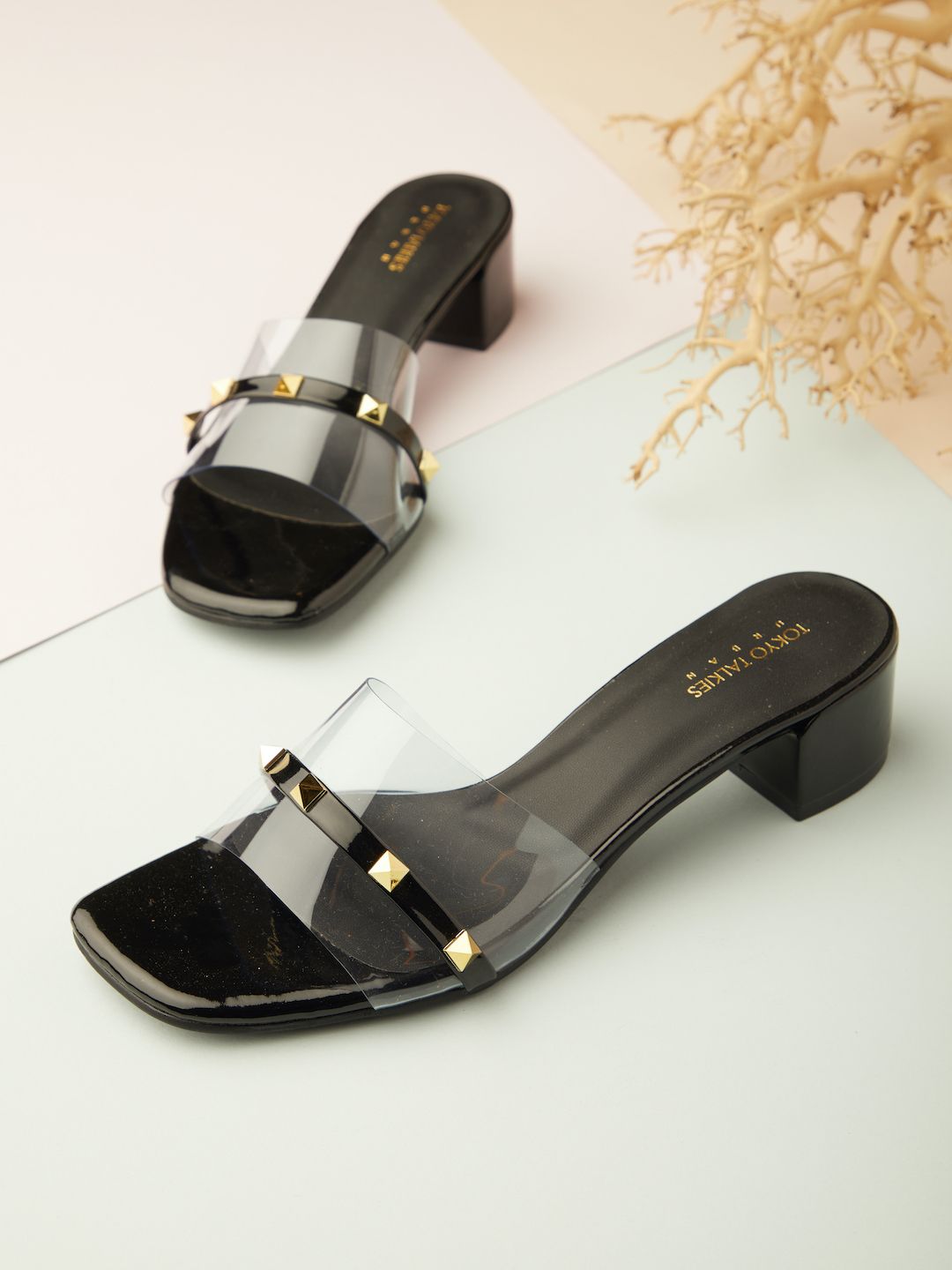 Tokyo Talkies Women Black Block Heels