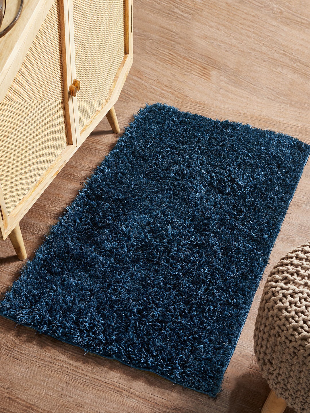 Pano Navy Blue Solid 2400 GSM Bath Rugs Price in India