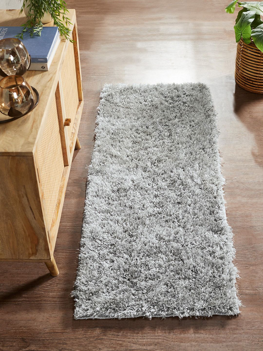 Pano Grey Solid 2400 GSM Anti-Slip Bath Rugs Price in India