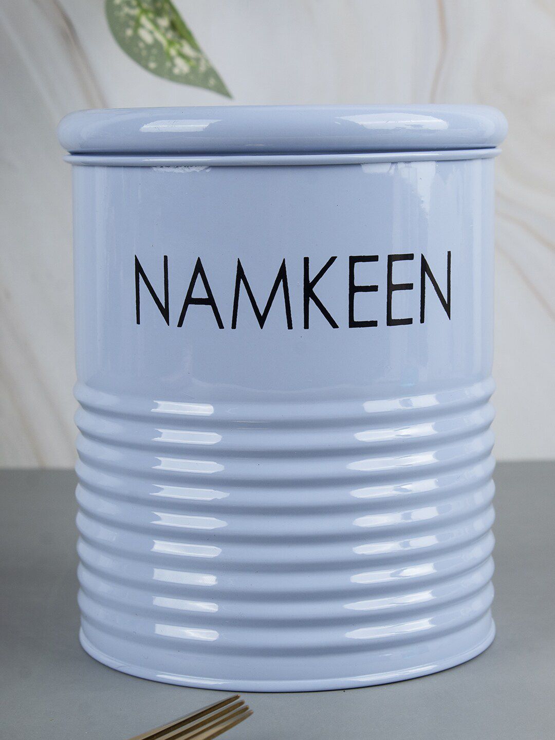 MARKET99 Blue Textured Metal Storage Canister Price in India
