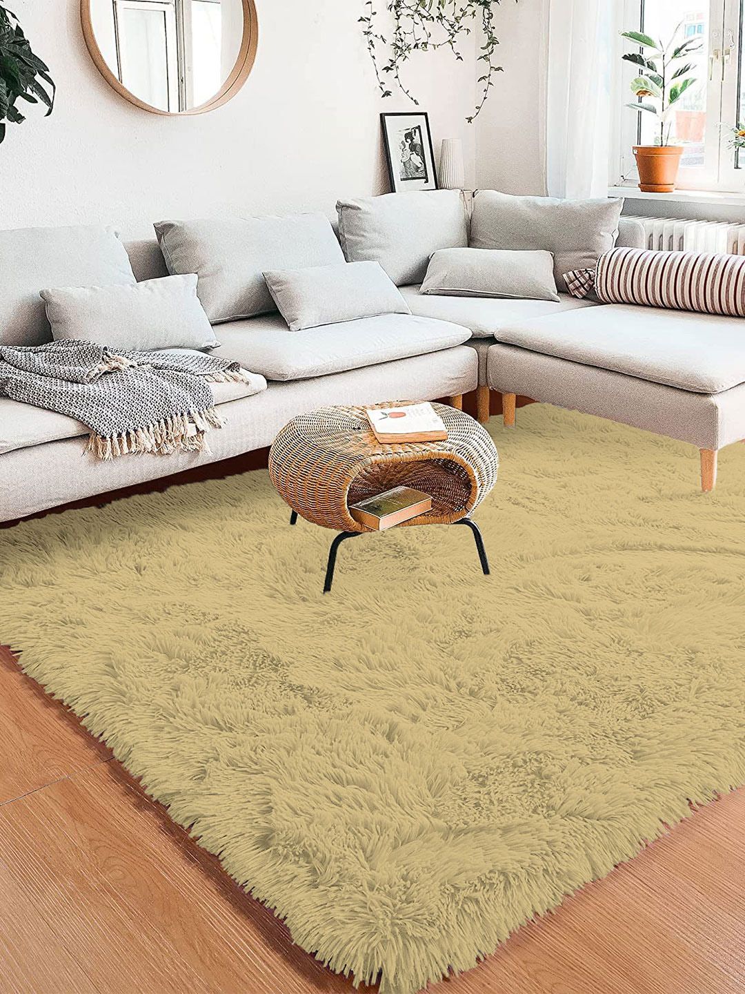 LUXEHOME INTERNATIONAL Gold-Toned Solid 2000 GSM Anti Skid Carpets Price in India