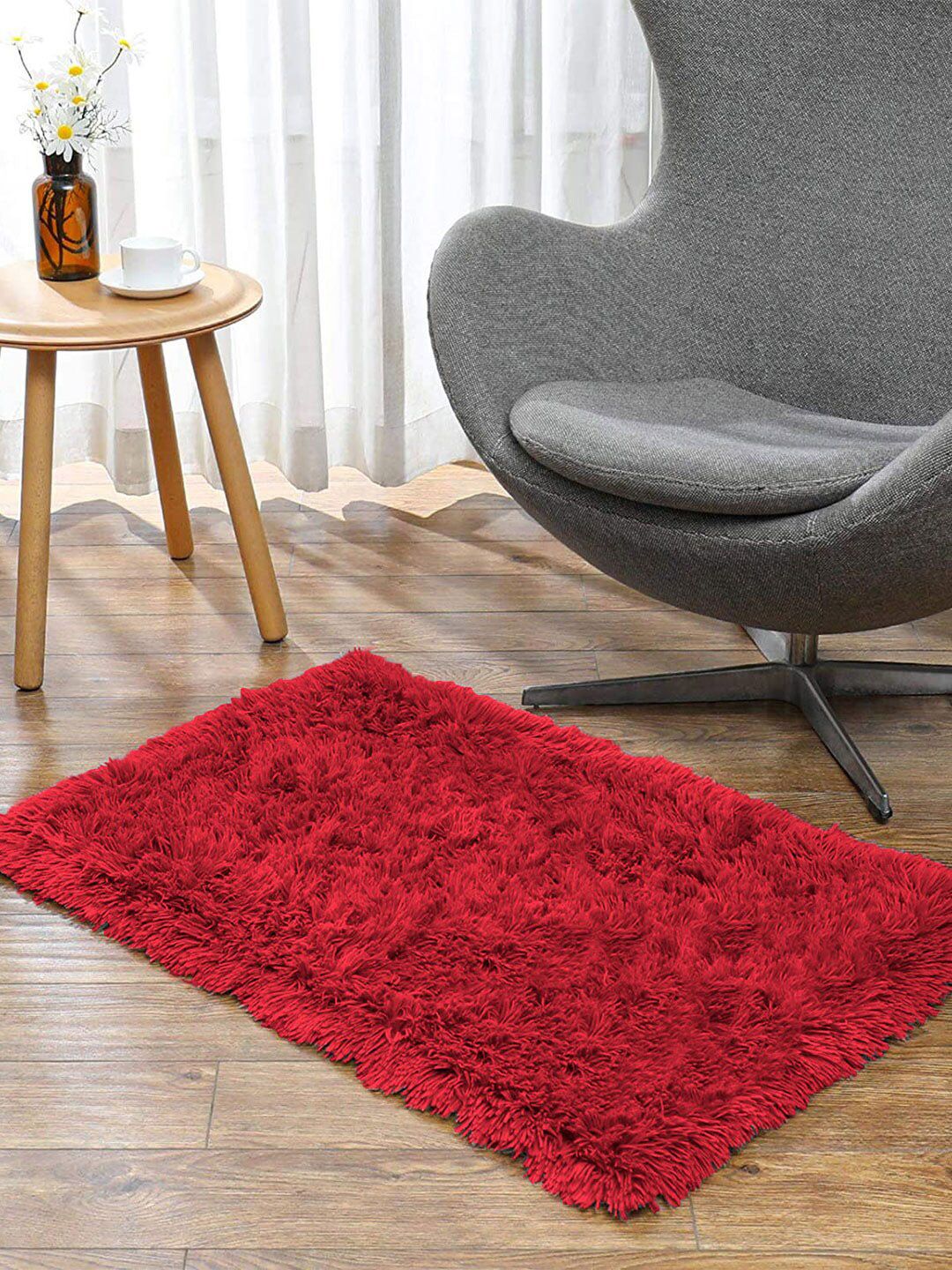 LUXEHOME INTERNATIONAL Maroon Solid 2000 GSM Doormat Price in India