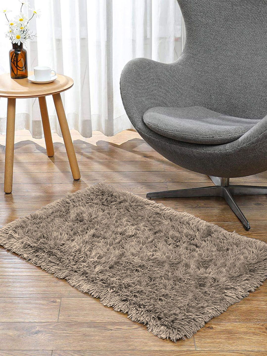 LUXEHOME INTERNATIONAL Taupe Brown Solid 2000 GSM Doormat Price in India