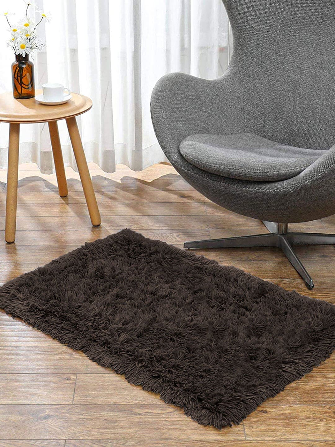 LUXEHOME INTERNATIONAL Brown Solid 2000 GSM Bath Rugs Price in India