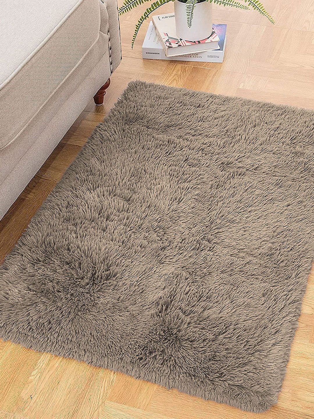 LUXEHOME INTERNATIONAL Taupe Brown Solid 2000 GSM Doormat Price in India