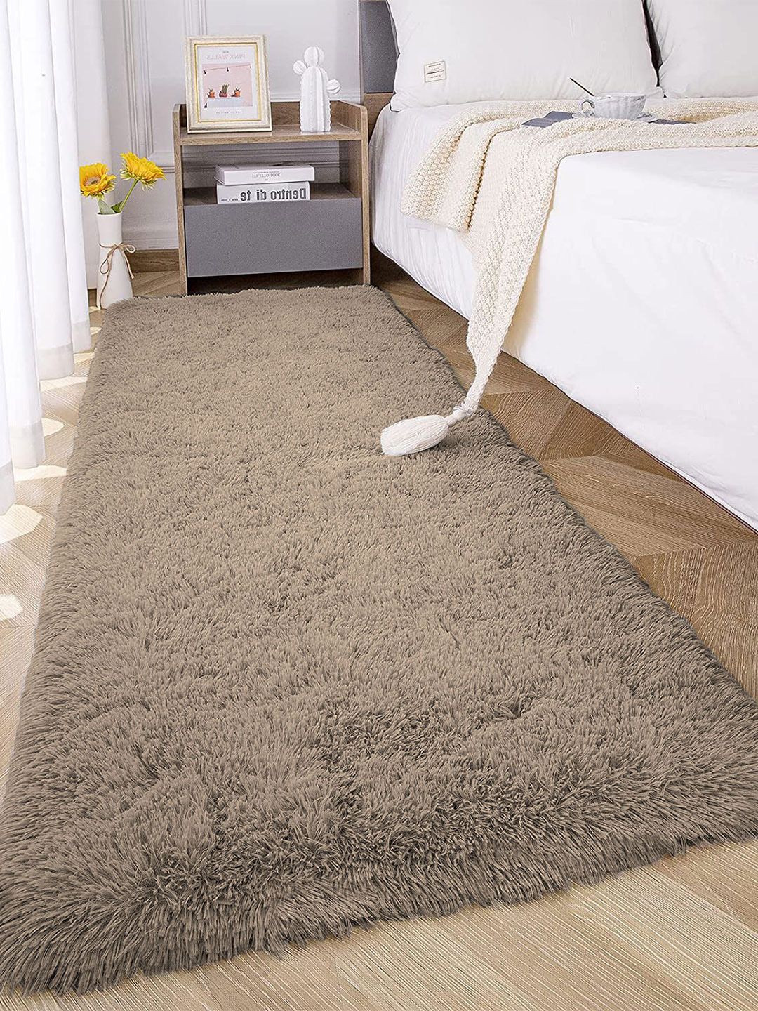LUXEHOME INTERNATIONAL Taupe Solid 2000 GSM Rectangular Runners Price in India