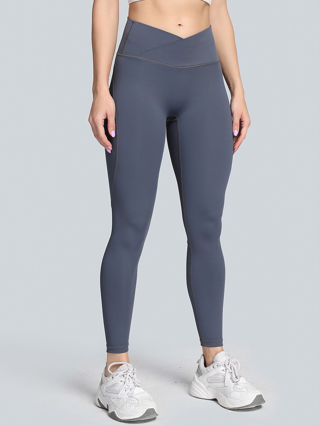 URBANIC Women Grey Solid Ankle Length Training Gym Tights Price in India