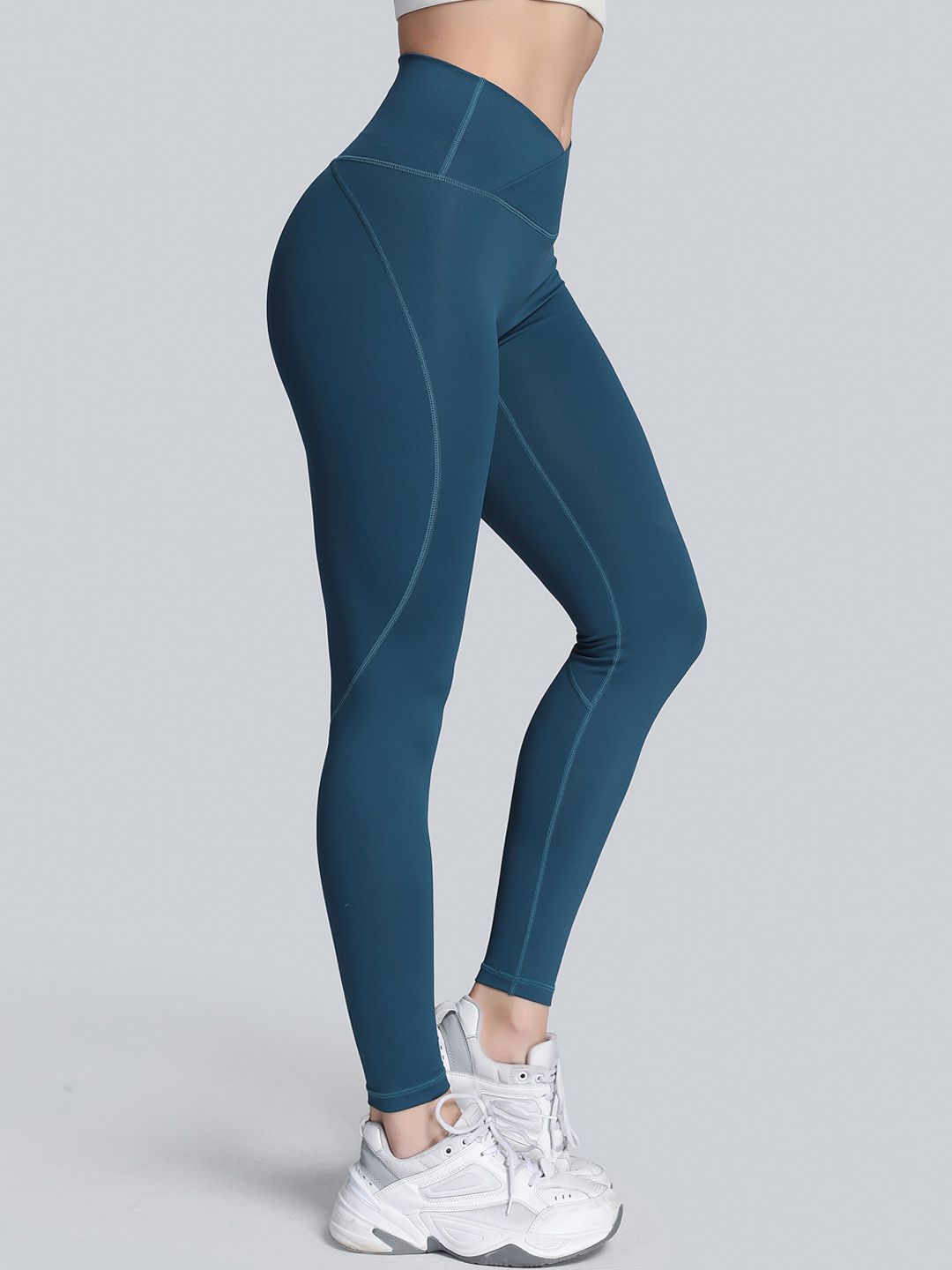 URBANIC Women Navy Blue Solid Training & Gym Tights Price in India