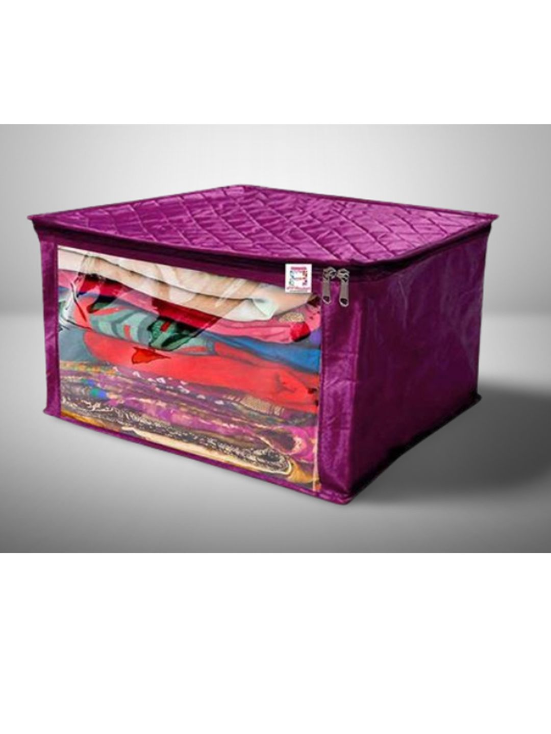 Atorakushon Set of 5 Purple Solid Saree Organizers Price in India