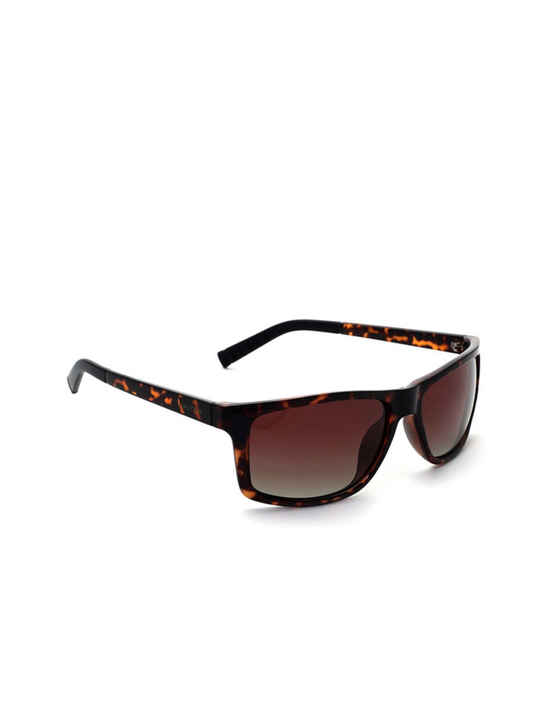 Nautica Men Brown Lens & Brown Rectangle Sunglasses with Polarised and UV Protected Lens