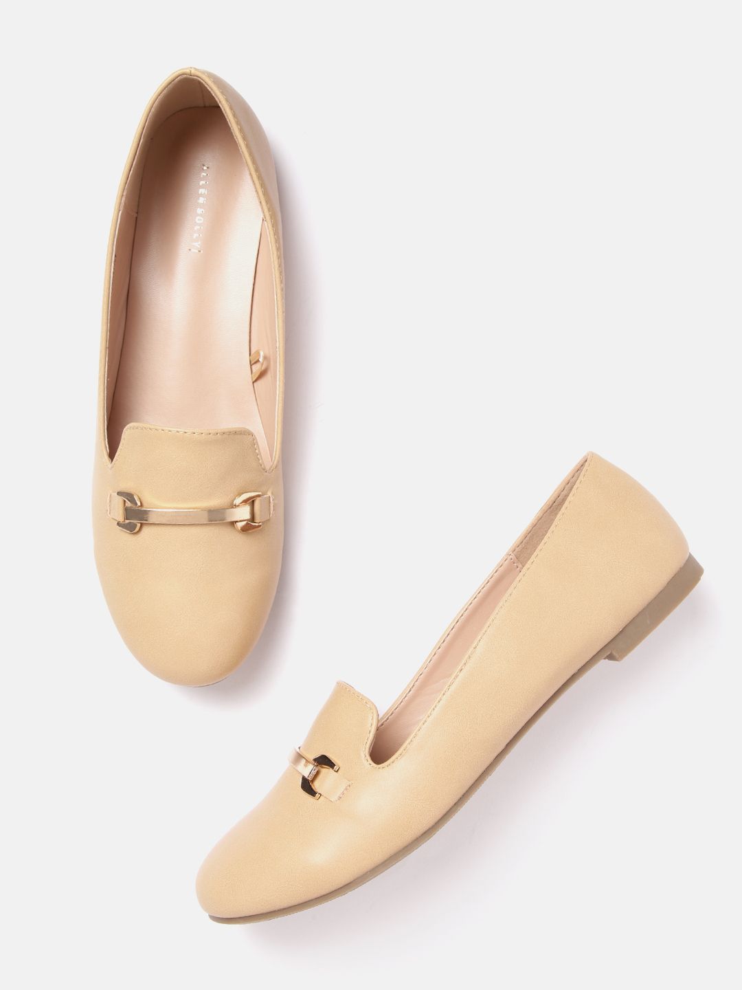 Allen Solly Women Beige Solid Horsebit Loafers Price in India