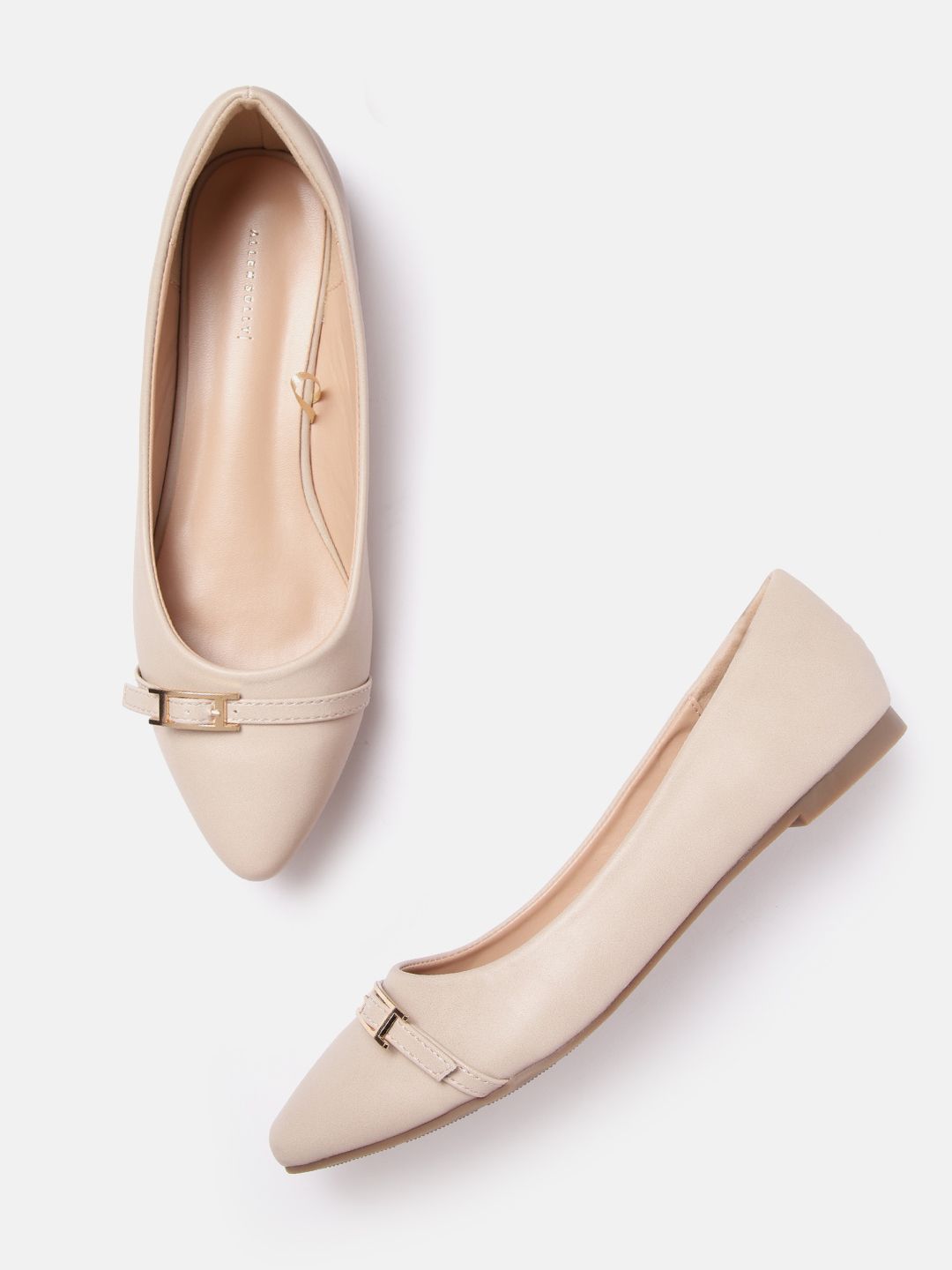 Allen Solly Women Nude-Coloured Ballerinas with Buckle Detail Price in India