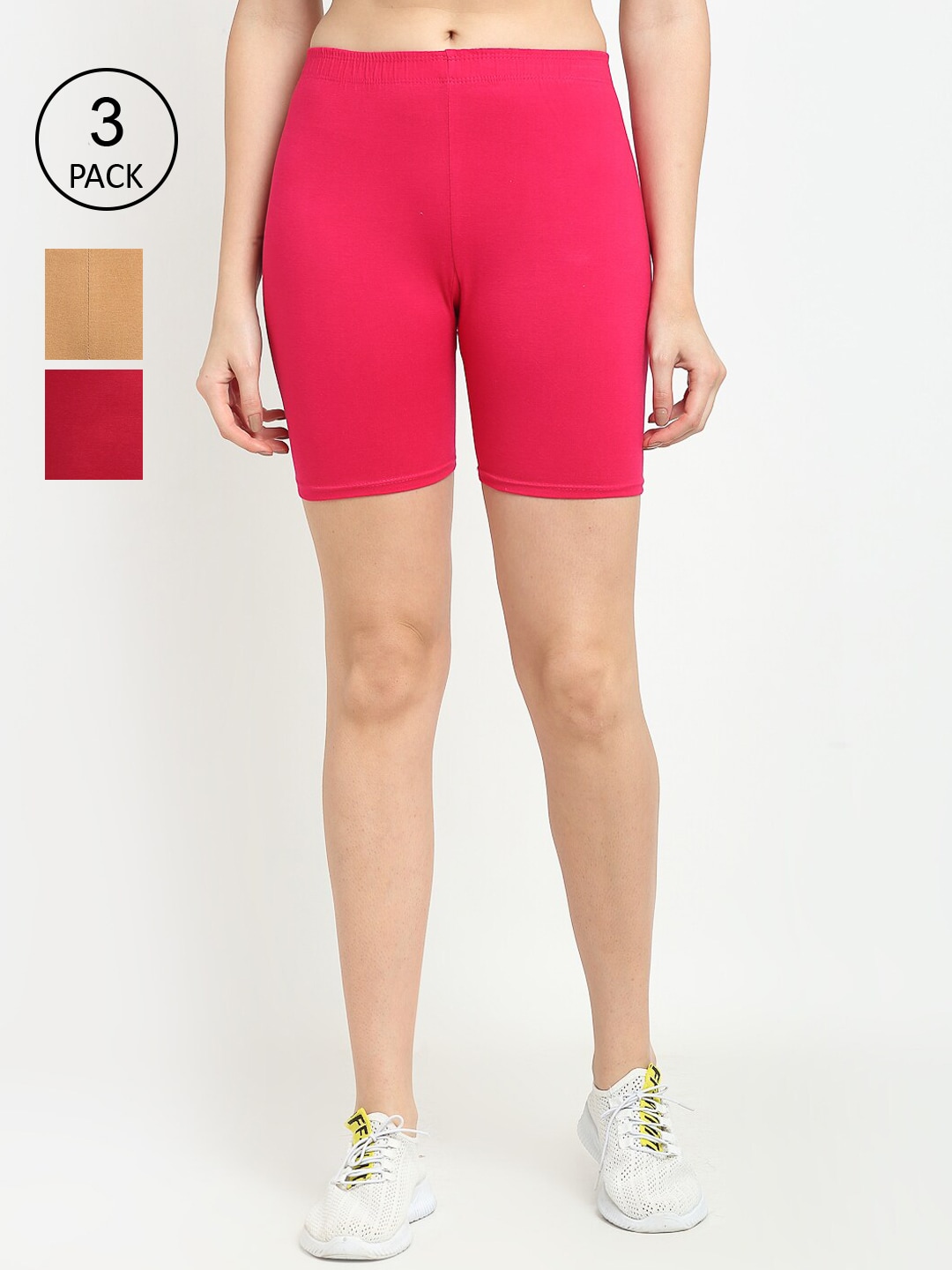 GRACIT Women Pink Cycling Sports Shorts Price in India