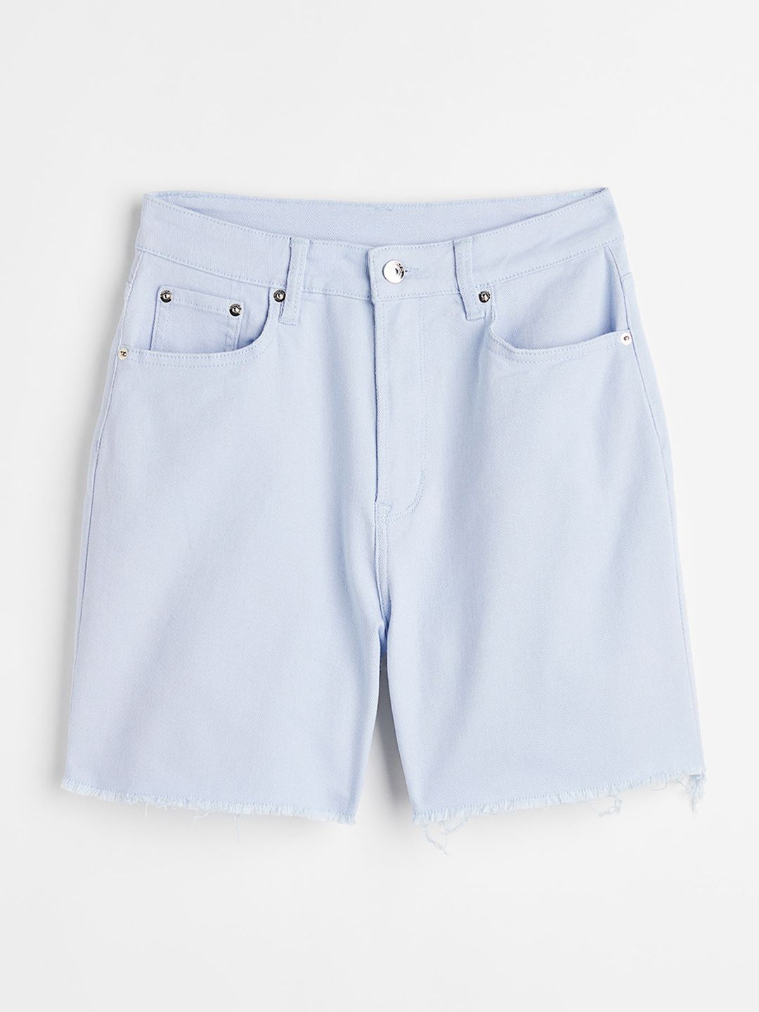 H&M Women Blue Solid Twill Shorts Price in India