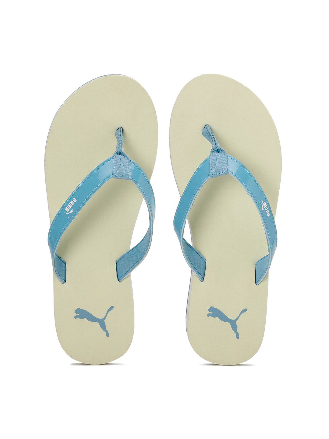 Puma Women White & Blue Alice Bling Thong Flip-Flops