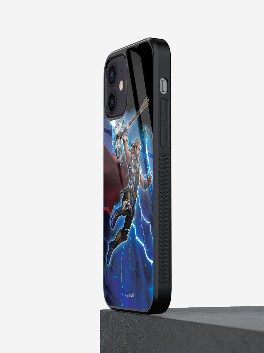 macmerise Blue Printed Worthy Thor Attack Glass iPhone 12 Mini Back Case Price in India